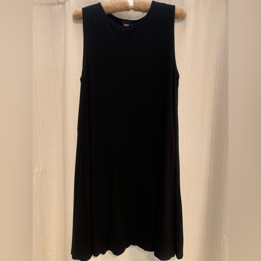 ASOS Black Sleeveless Shift Dress